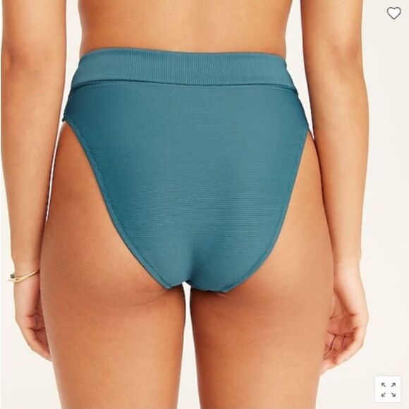 NWT J.Crew Ribbed Cross-Front Cheeky Bikini Bottom Black Size 3X - Picture 3 of 10
